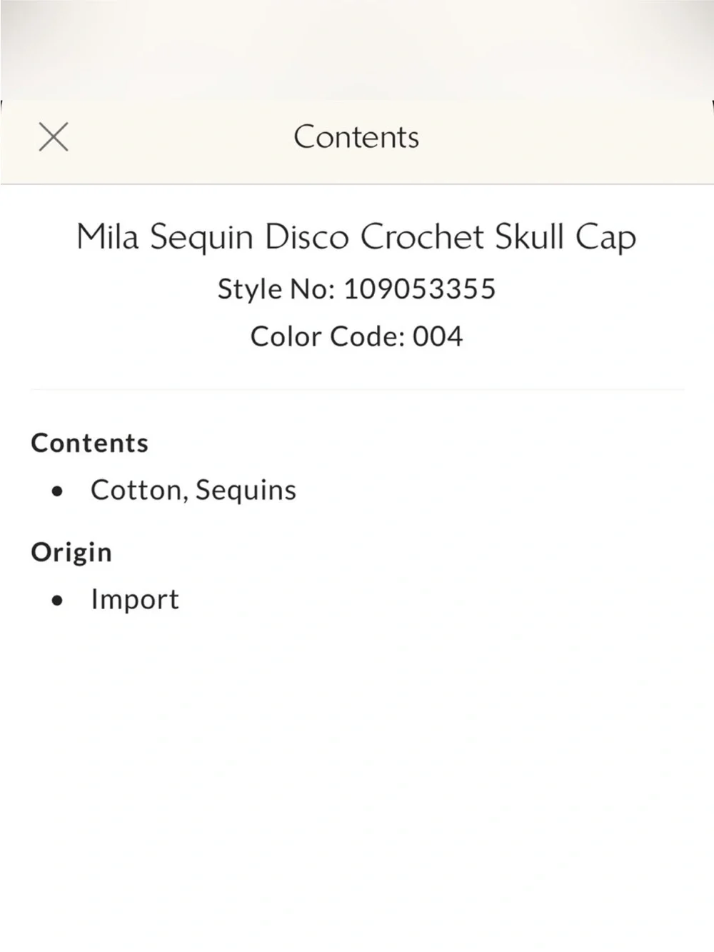 Free People Mila Sequin disco Crochet skull cap
